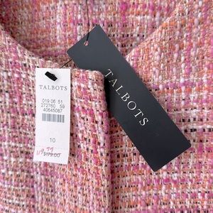 Talbots pink tweed lady jacket / blazer